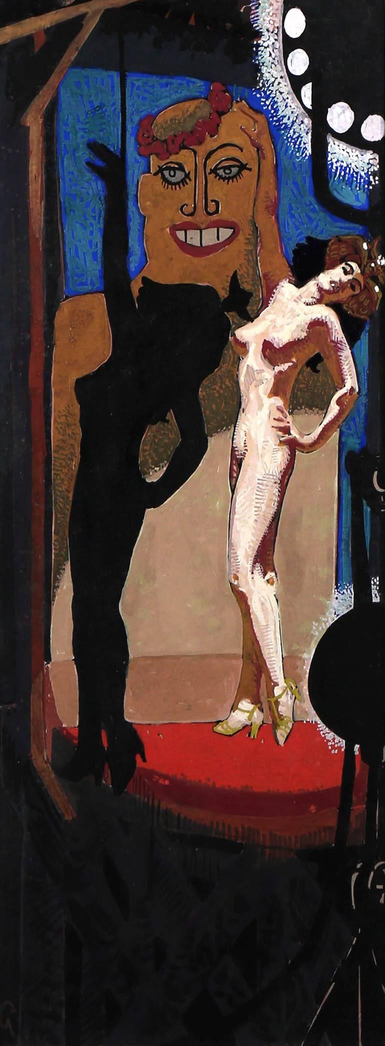 Mahlon Blaine Figurative Painting - The Sad Burlesque