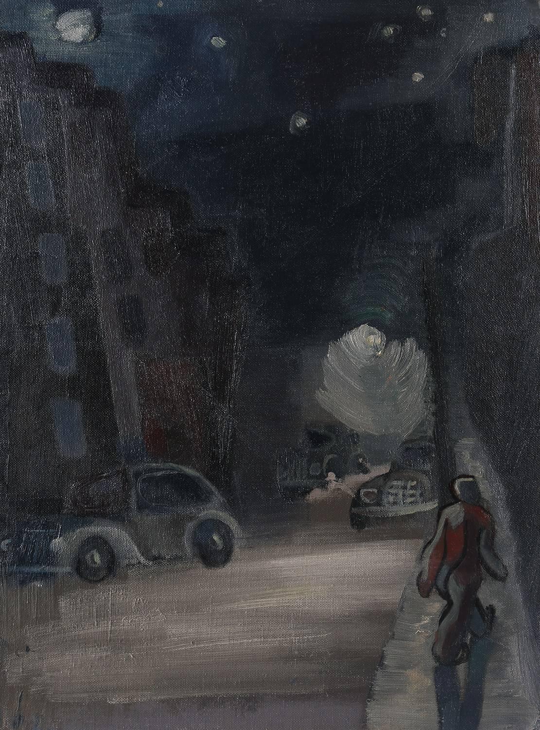 Alfred Statler Landscape Painting - New York Cityscape At Night