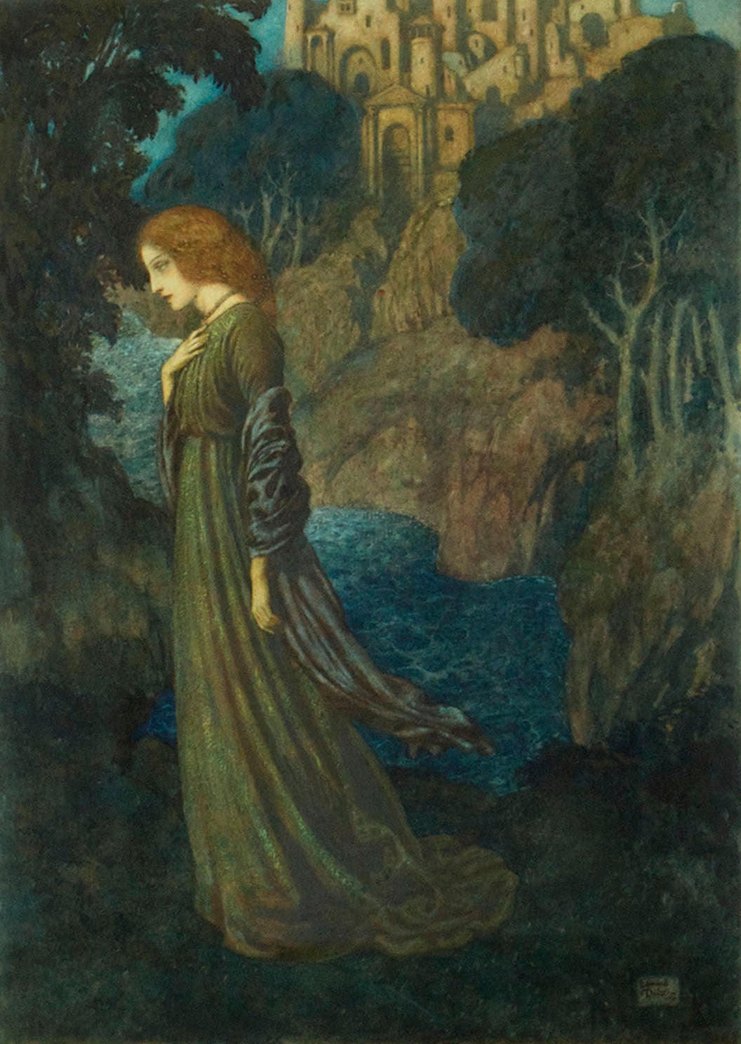 Edmund Dulac Figurative Painting – Annabel Lee
