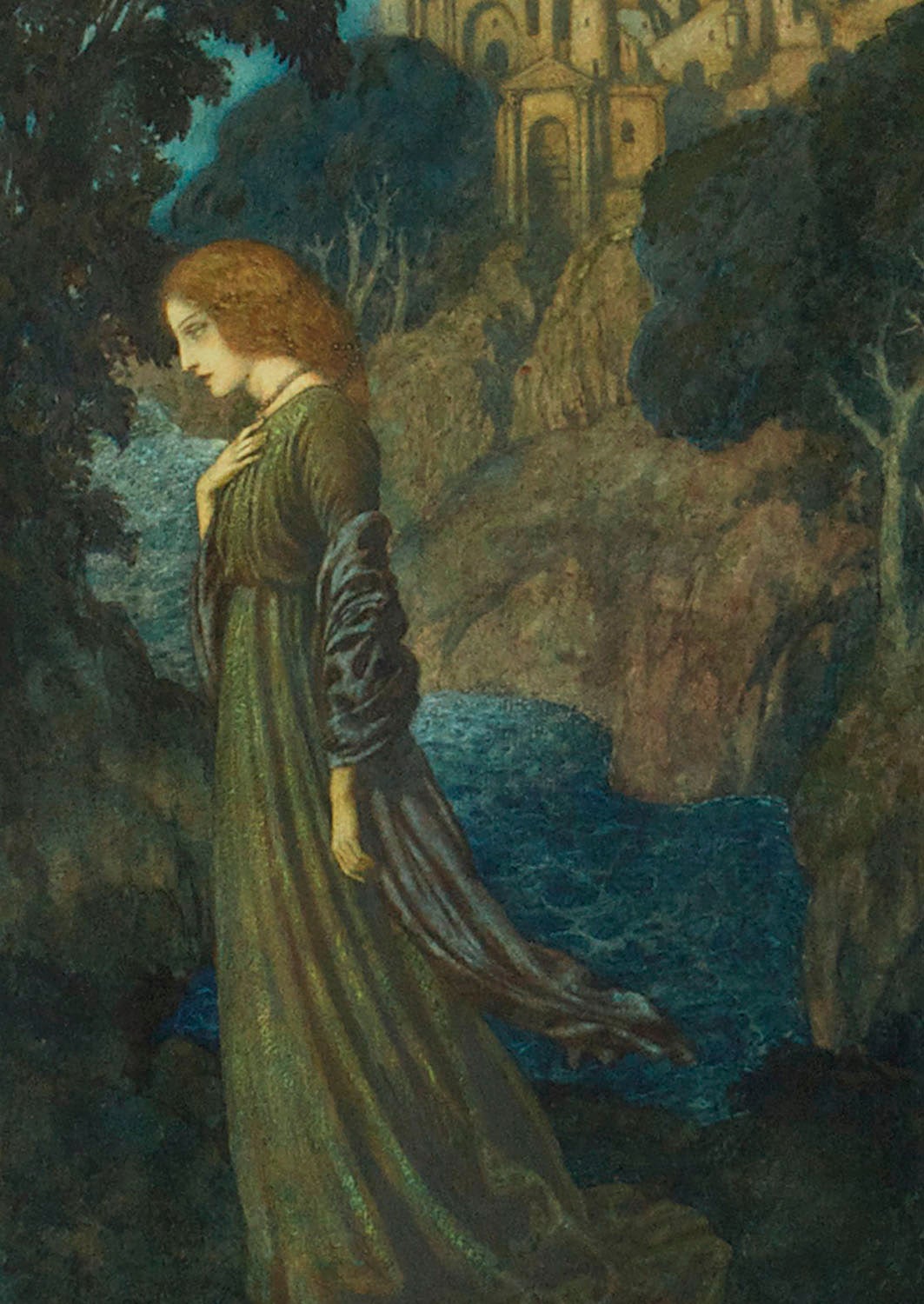 Das signierte und datierte Originalgemälde von Edmund Dulac aus dem Jahr 1912 erschien als vierte Tafel in der Hodder & Stougton-Ausgabe von The Bells and Other Poems von Edgar Allan Poe. Dulac:: ein Meister der Illustration des frühen 20.