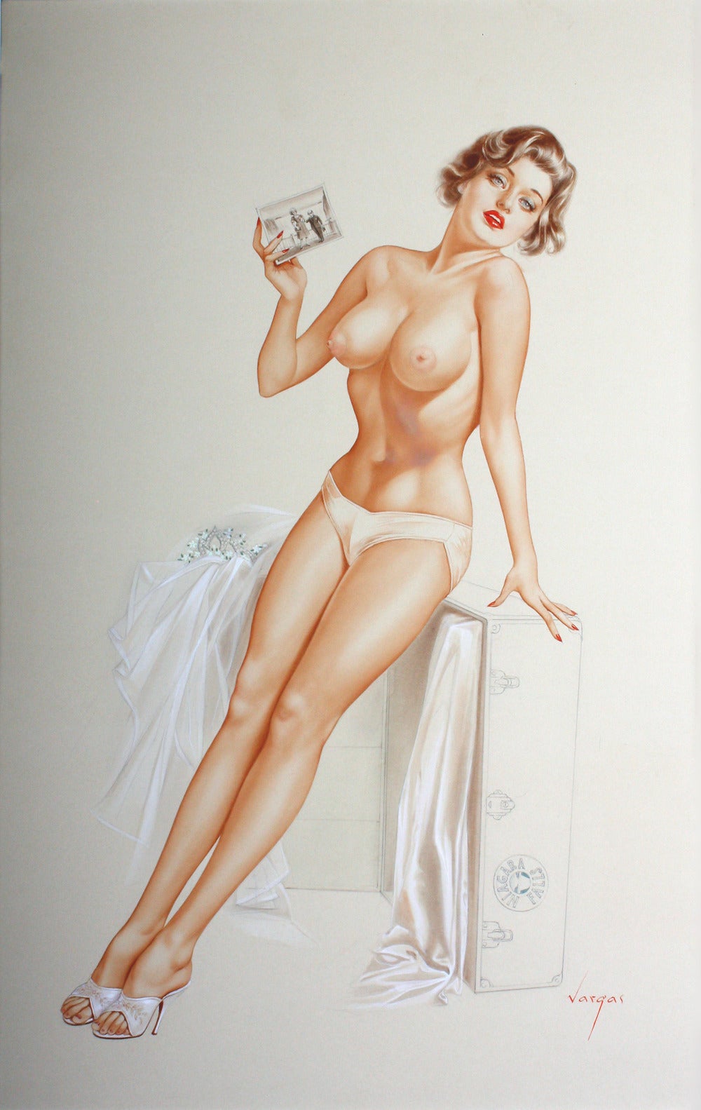 Alberto Vargas Nude Painting - Niagara Falls