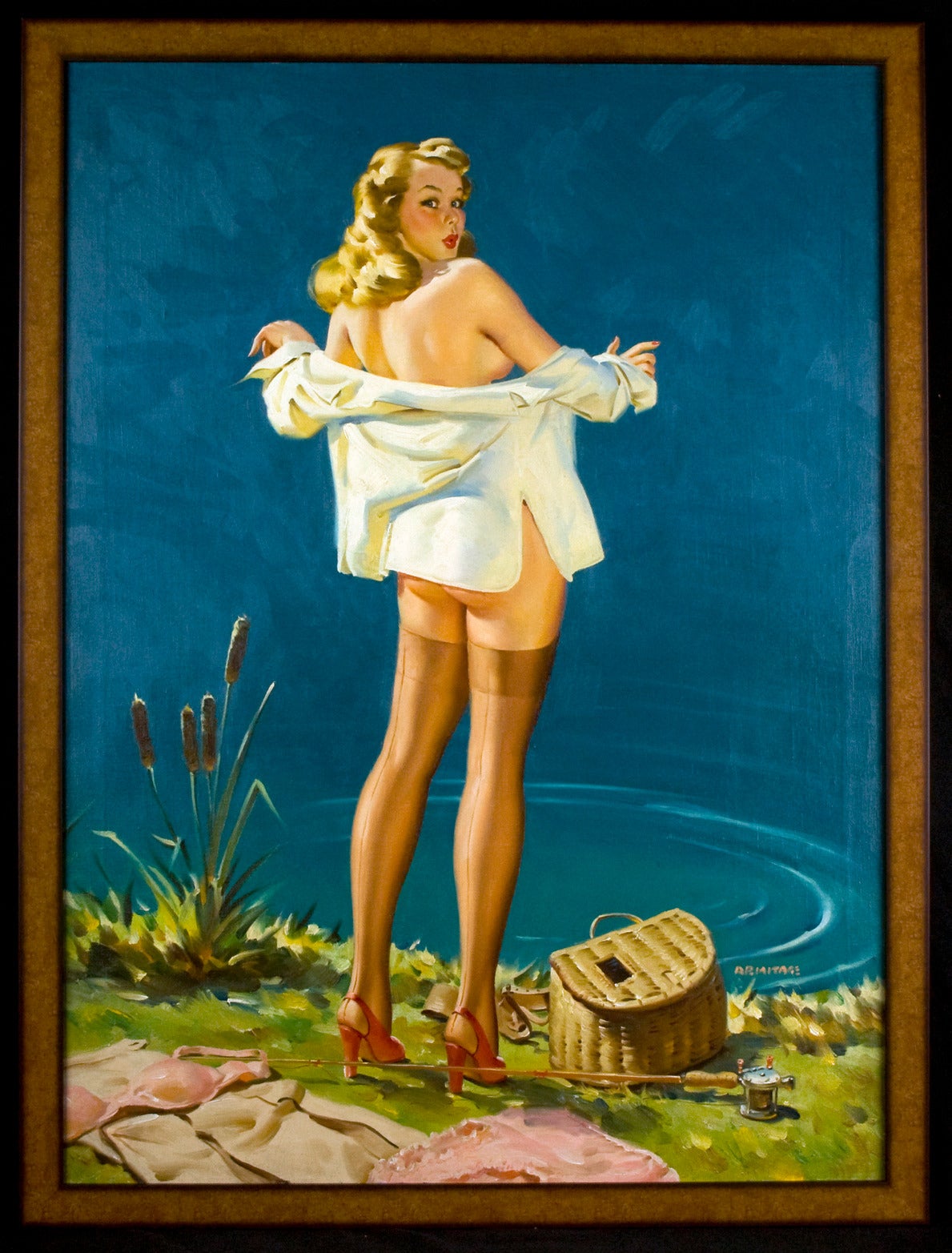 No Privacy - Painting by Arnold Armitage