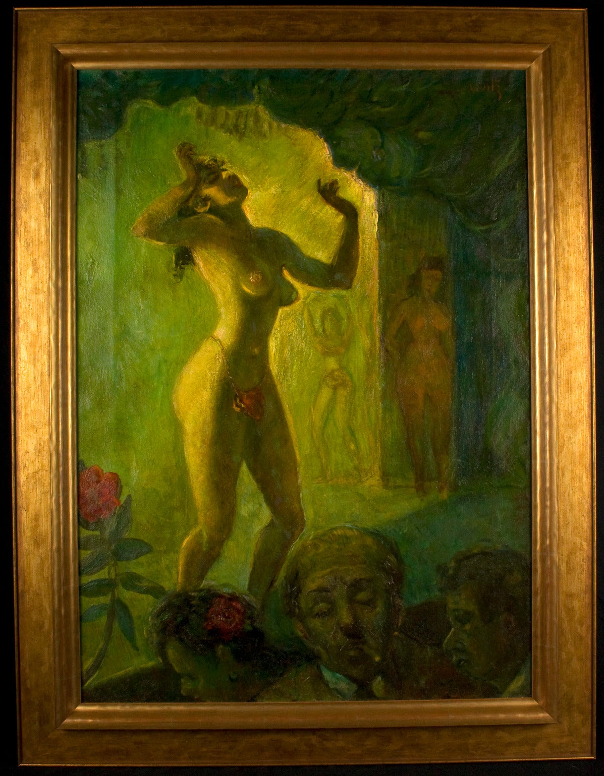 Burlesque Dancer - Painting by Jack Levitz