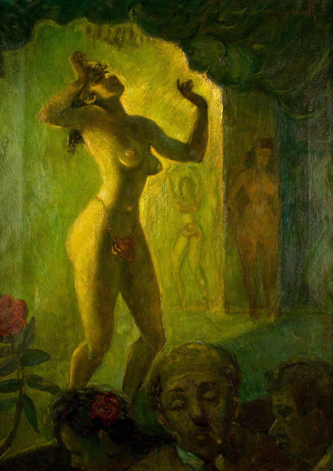 Jack Levitz Figurative Painting - Burlesque Dancer