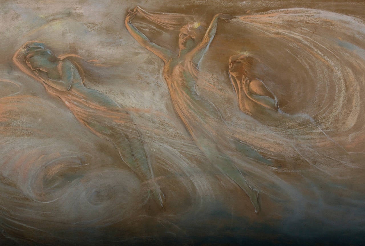 Four Celestial Angels - Romantic Painting by Frederick Stuart Church