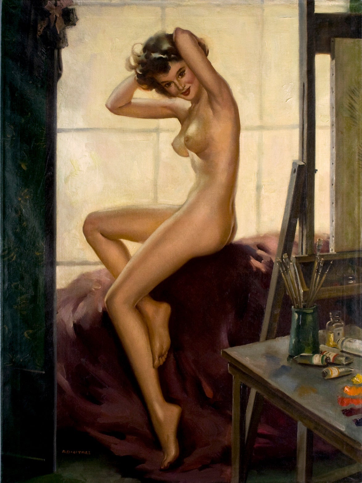 Arnold Armitage Nude Painting - Studio Setting