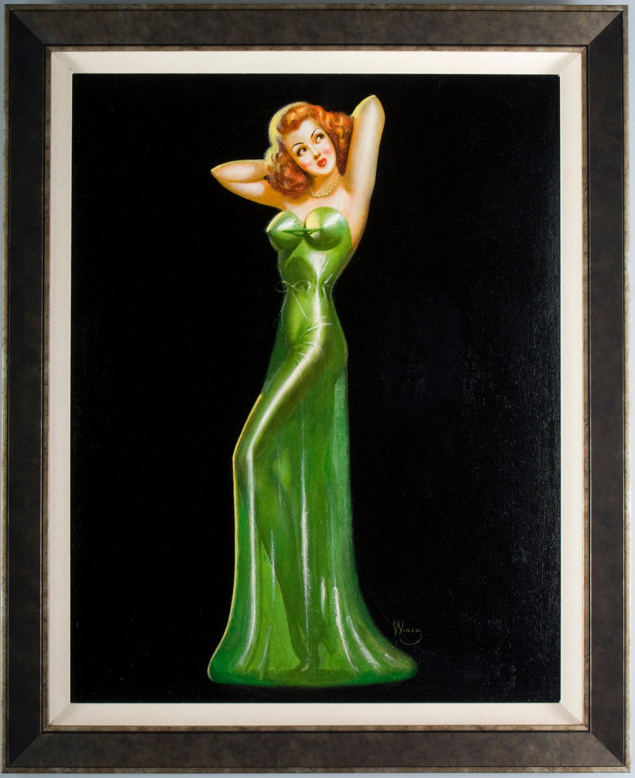 Gilda in Green - Painting by Irving Winer