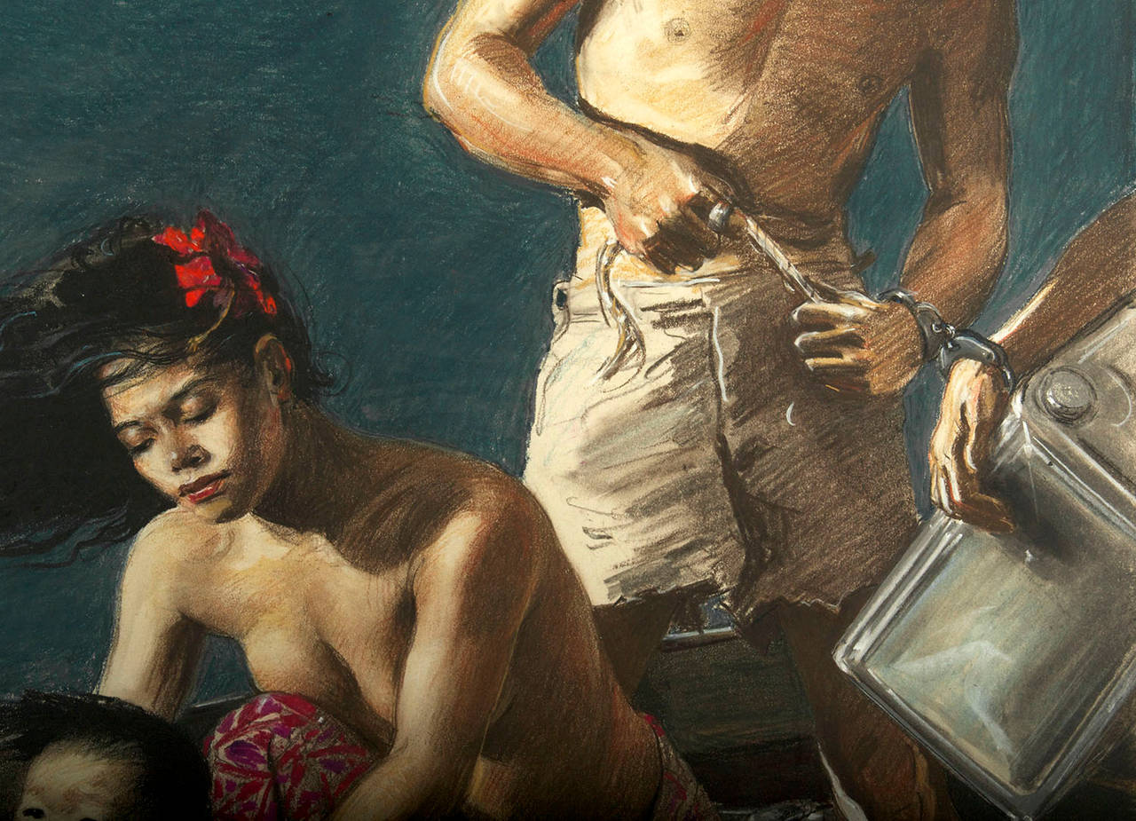 Taboo in Samoa - Realist Painting by Martha Sawyers