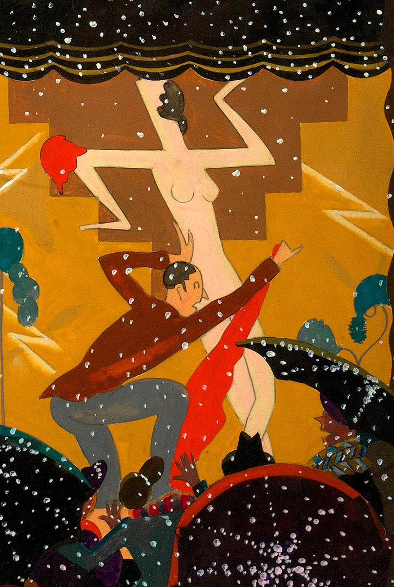 Revêtement New Yorker - Art déco Painting par Theodore Haupt