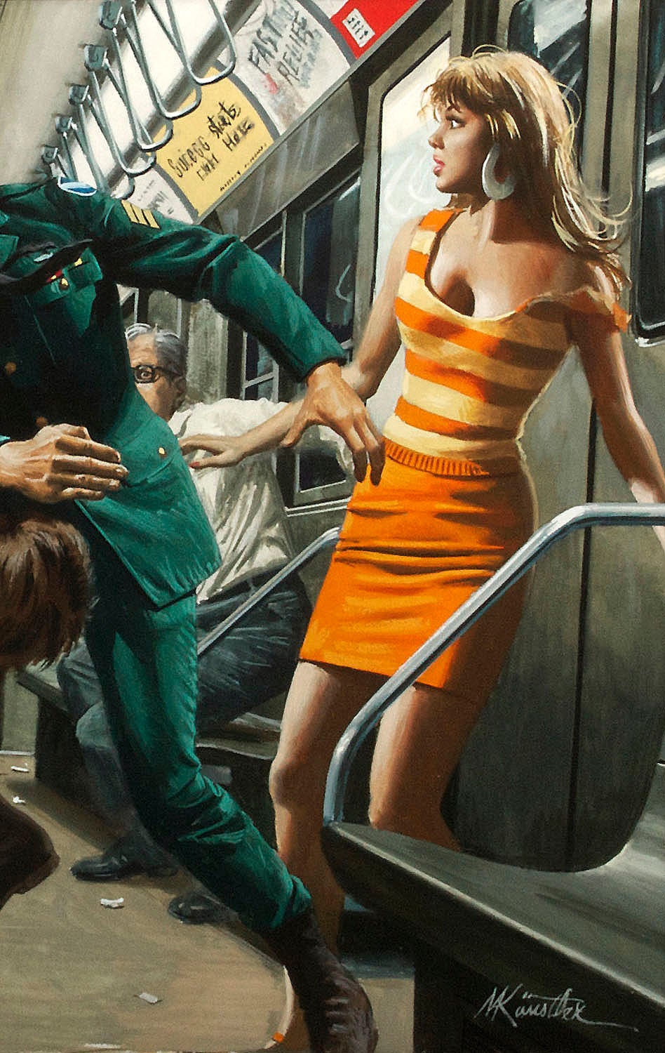 Underground Angels - Black Interior Painting by Mort Künstler