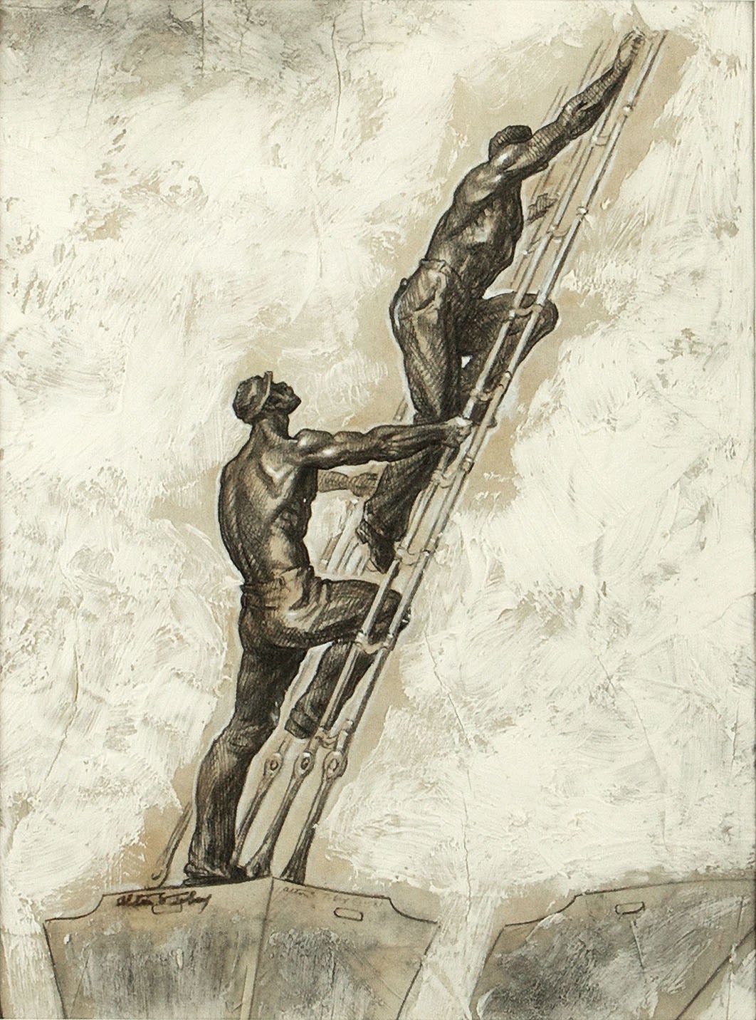 Alton Tobey Figurative Painting - The Climbers