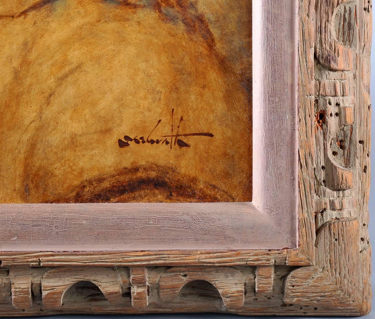 Uomo col turbante del Nepal - Painting di Clarence McGrath