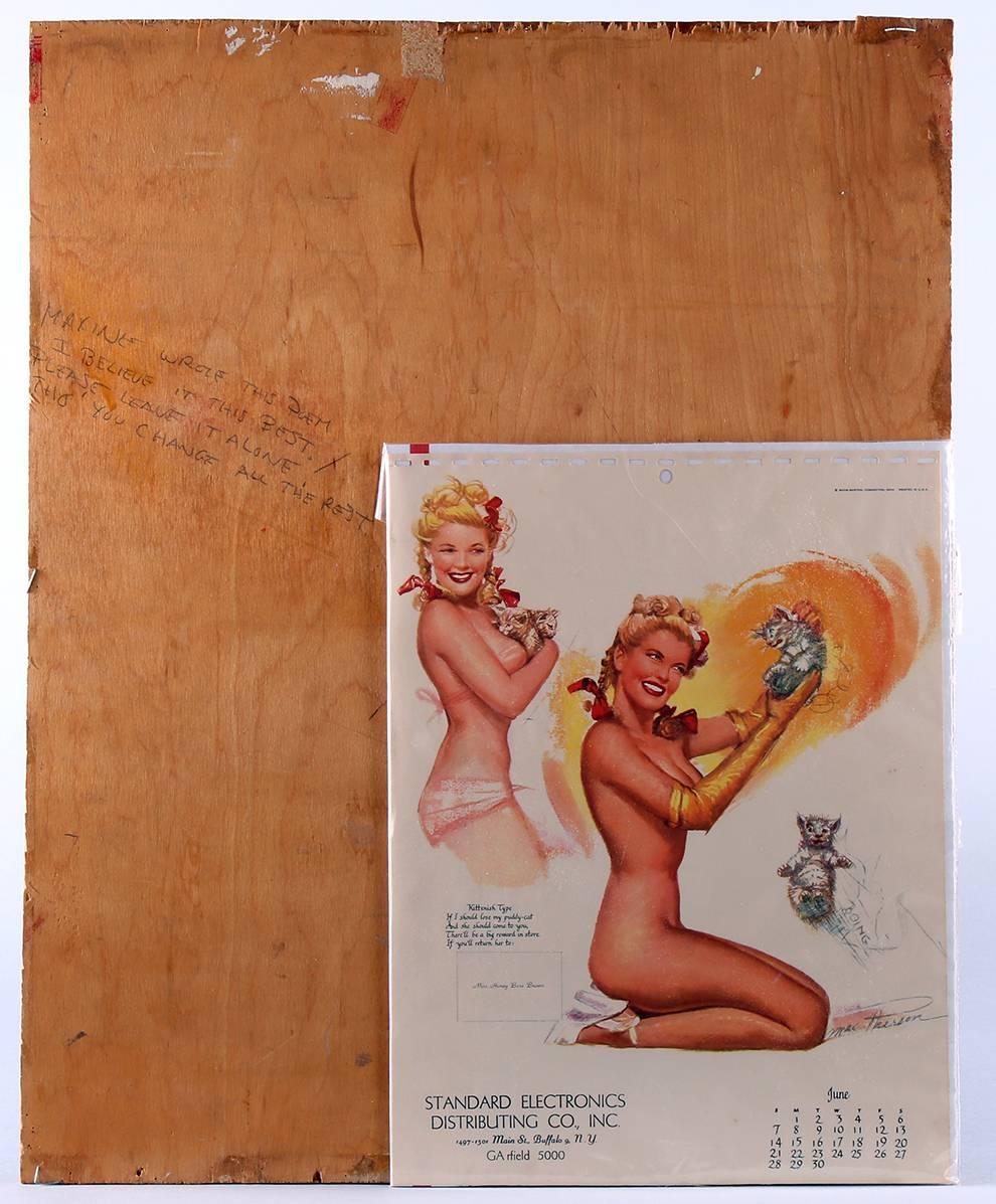 Kittenish Type - Brown Nude Painting by Earl MacPherson