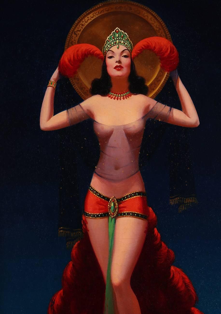 Lady Of Mystery - Art Deco Painting by Edward Eggleston