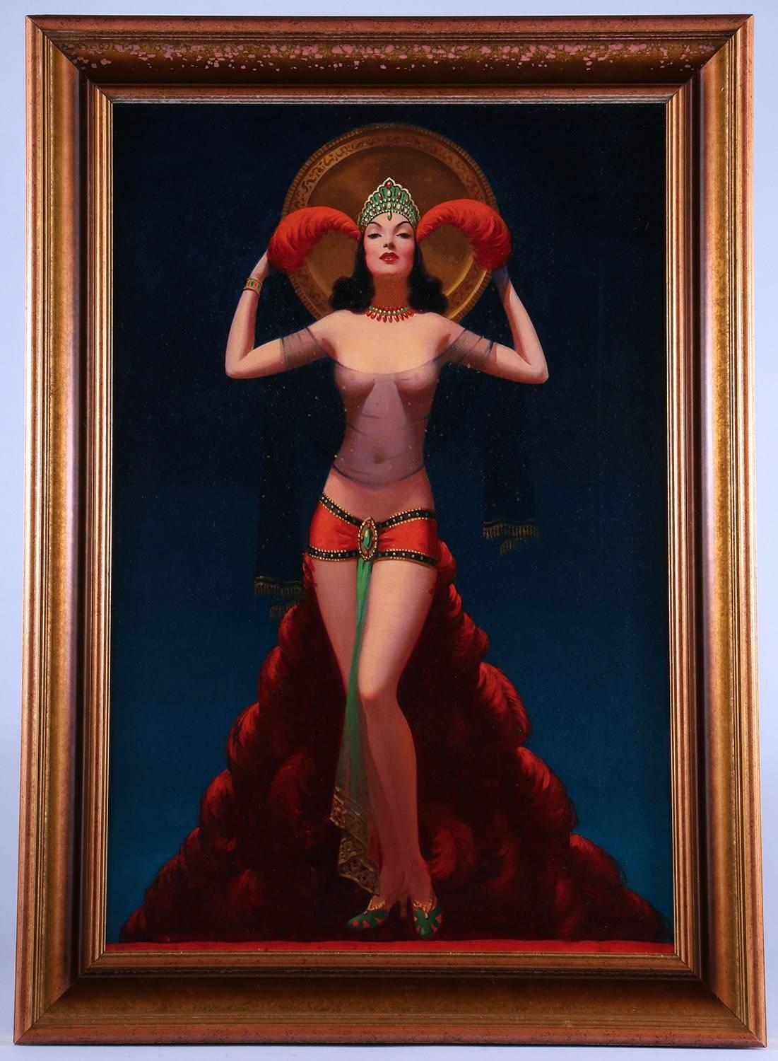 Lady Of Mystery - Black Nude Painting by Edward Eggleston