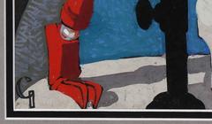 Cowering Nude With Robot