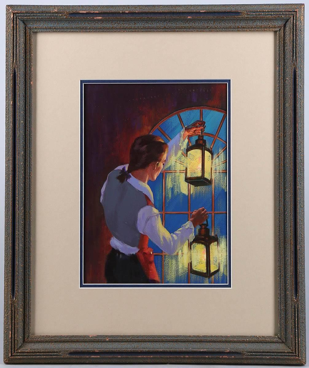 The Signal - American Realist Painting by Harold McCauley