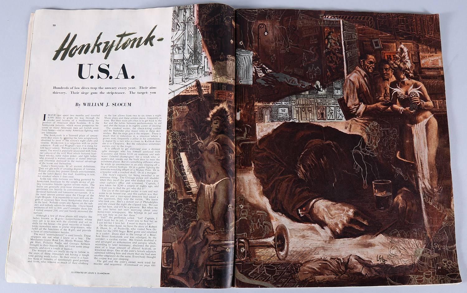 Honkytonk-U.S.A. - American Realist Painting by Louis Glanzman