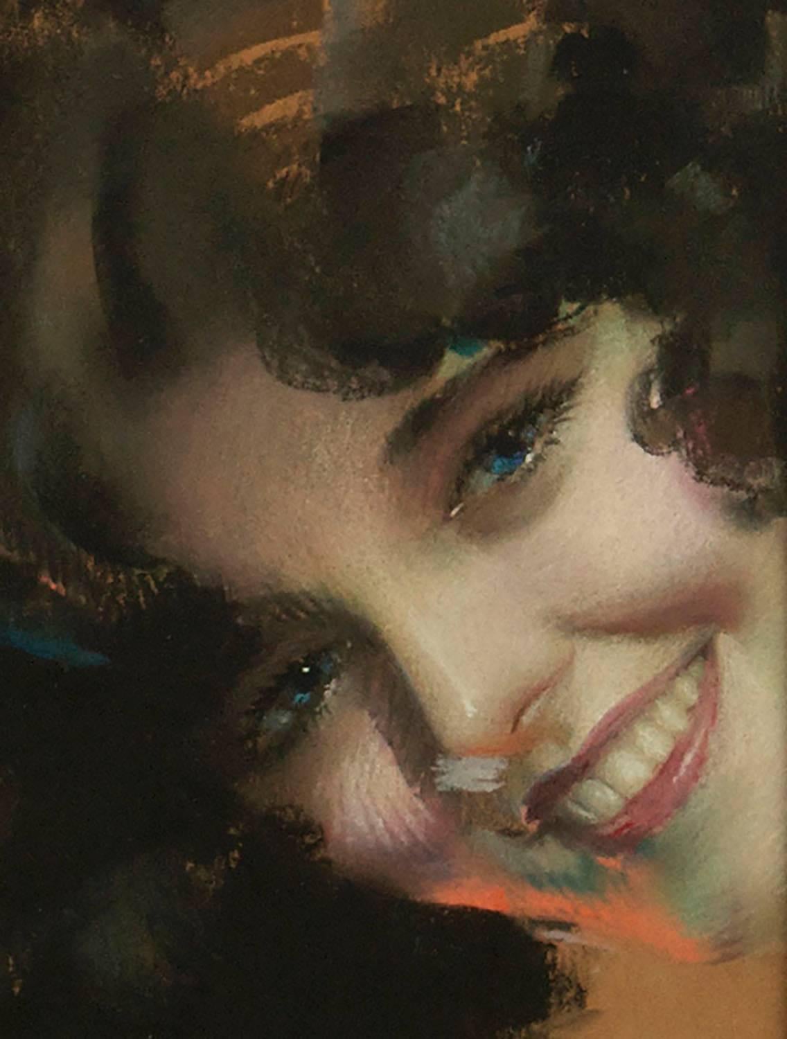 A Blue Eyed Beauty - Painting by Rolf Armstrong