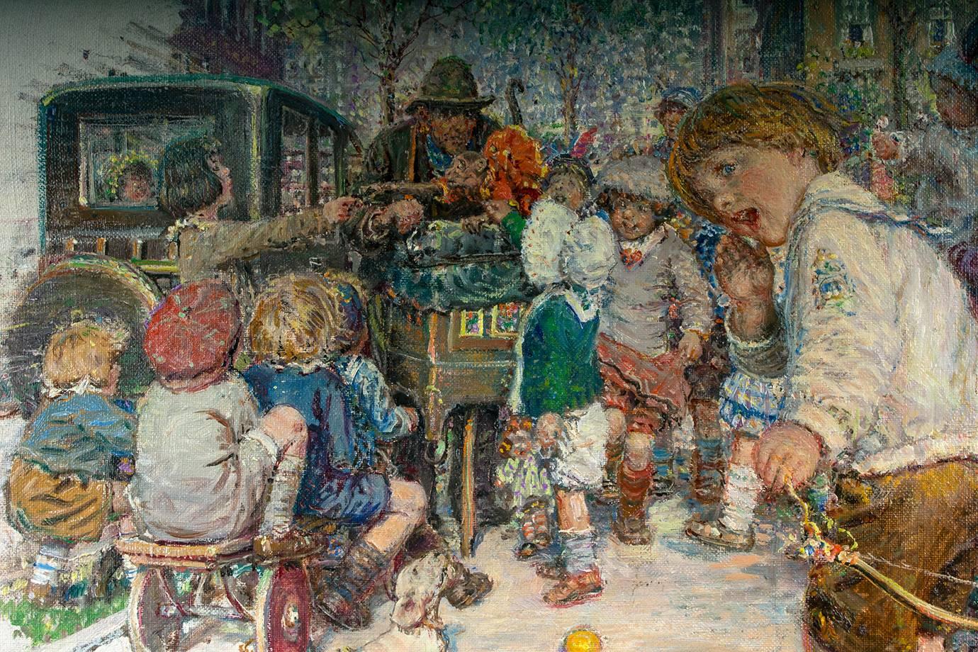 It's a Busy World When You're Five - Pointillist Painting by John Rae