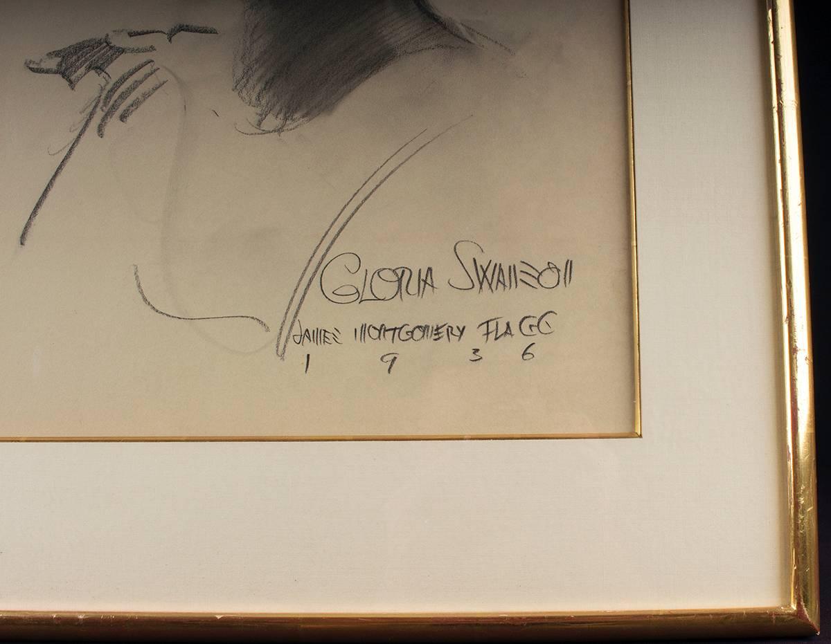 Gloria Swanson - Gray Portrait by James Montgomery Flagg