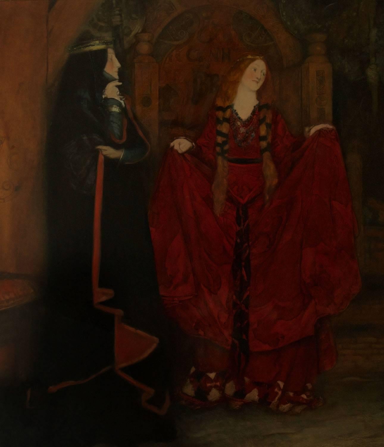 King Lear, Act I Scene I - Black Figurative Print by Edwin Austin Abbey