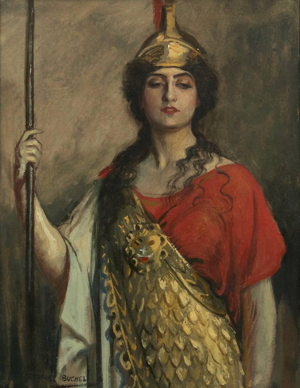 Charles Buchel Portrait Painting - Constance Collier as Pallas Athene