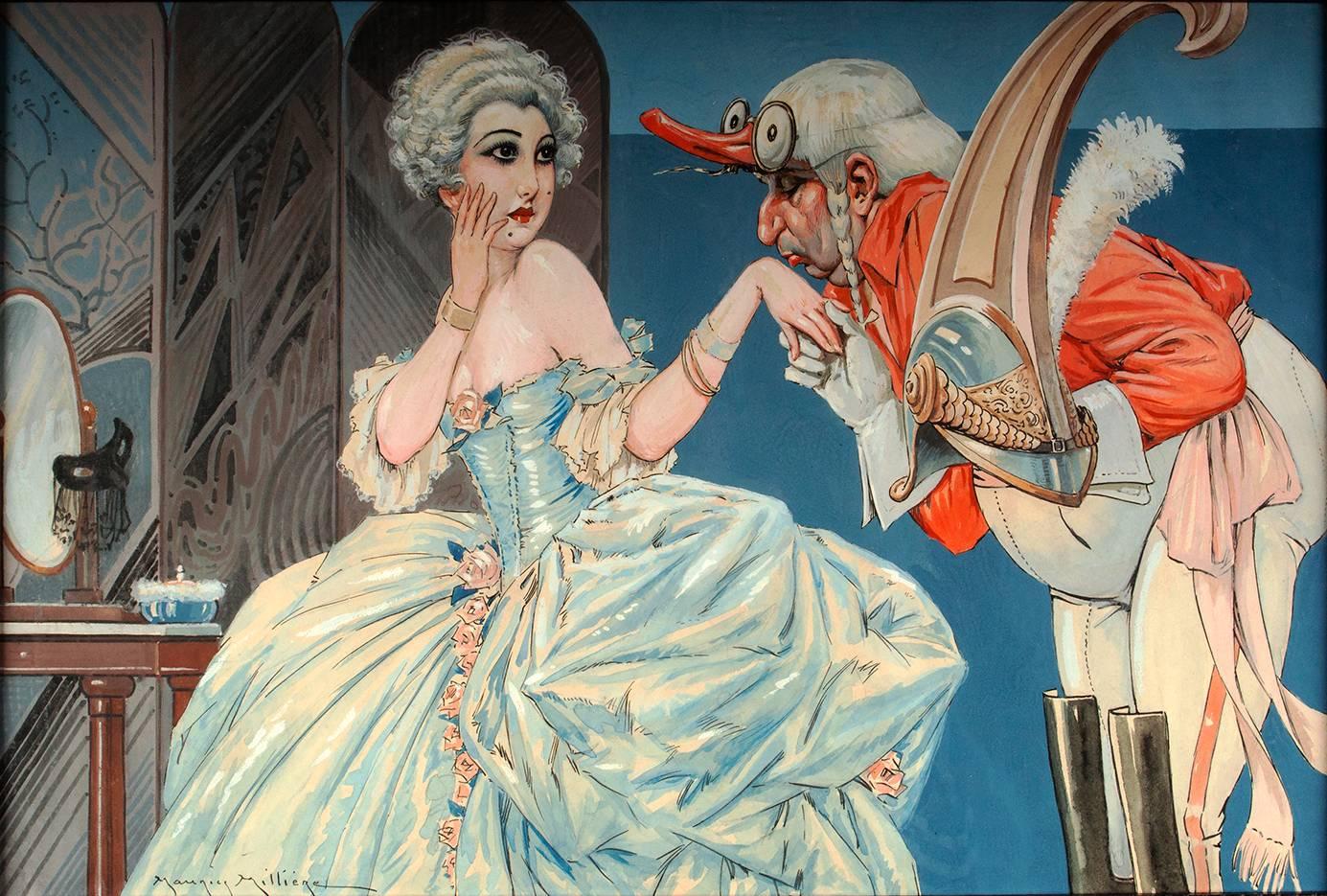 Maurice Milliere Figurative Painting - La Noblesse en Folie