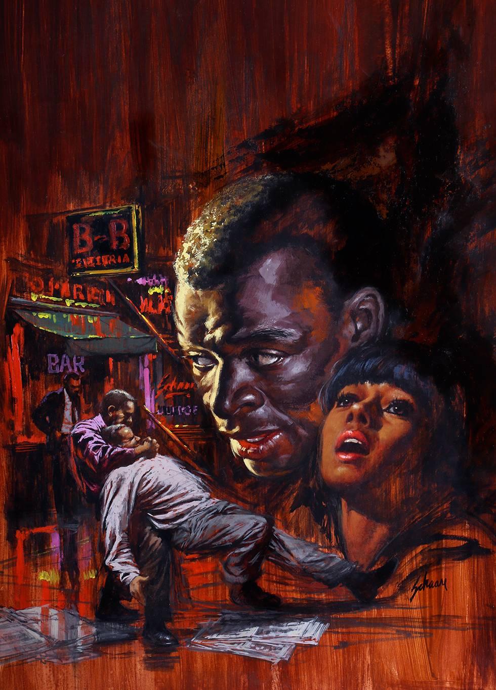 Harlem Underground - Black Figurative Painting by Harry Schaare