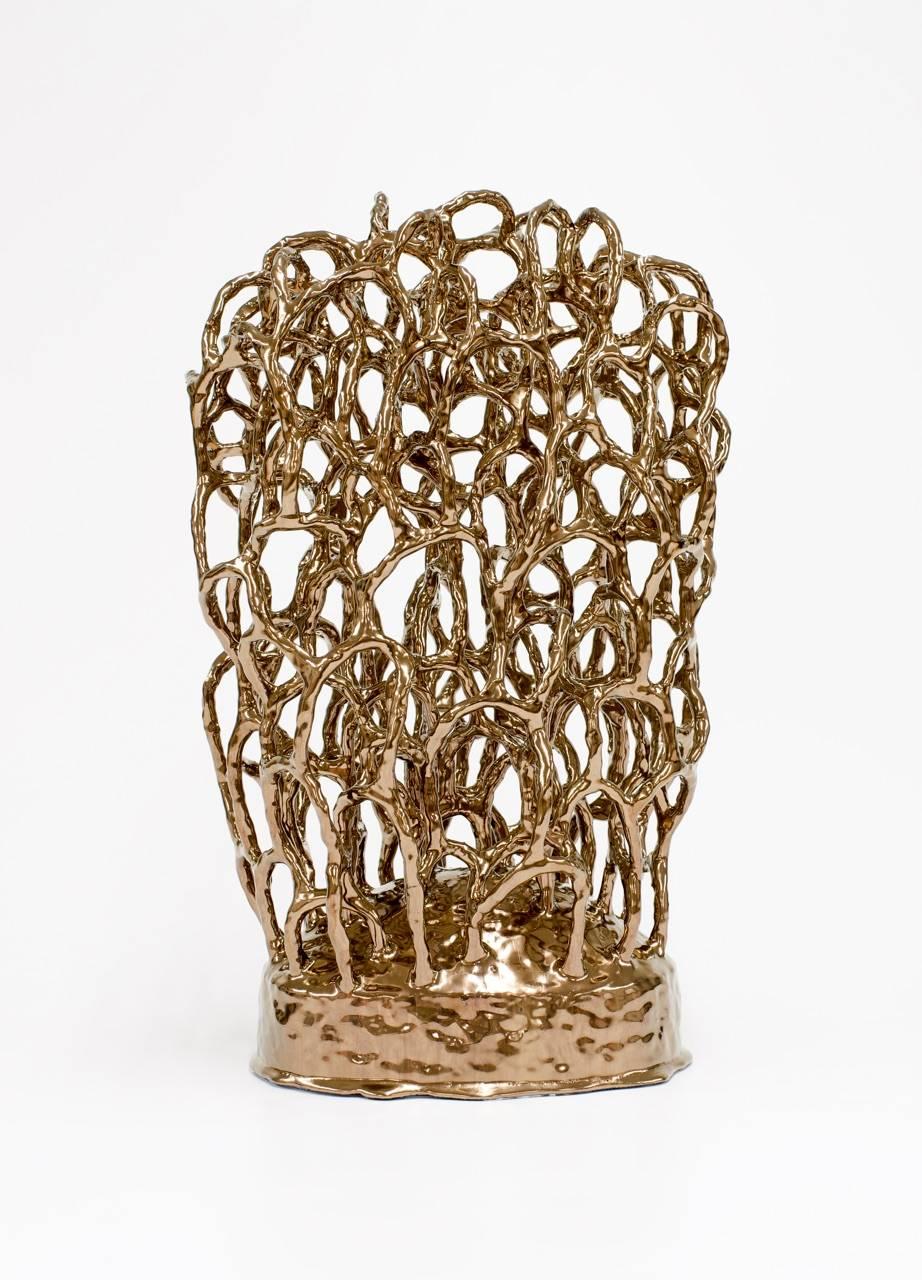 Linda Lopez Abstract Sculpture - Untitled (Gold Bush 5)