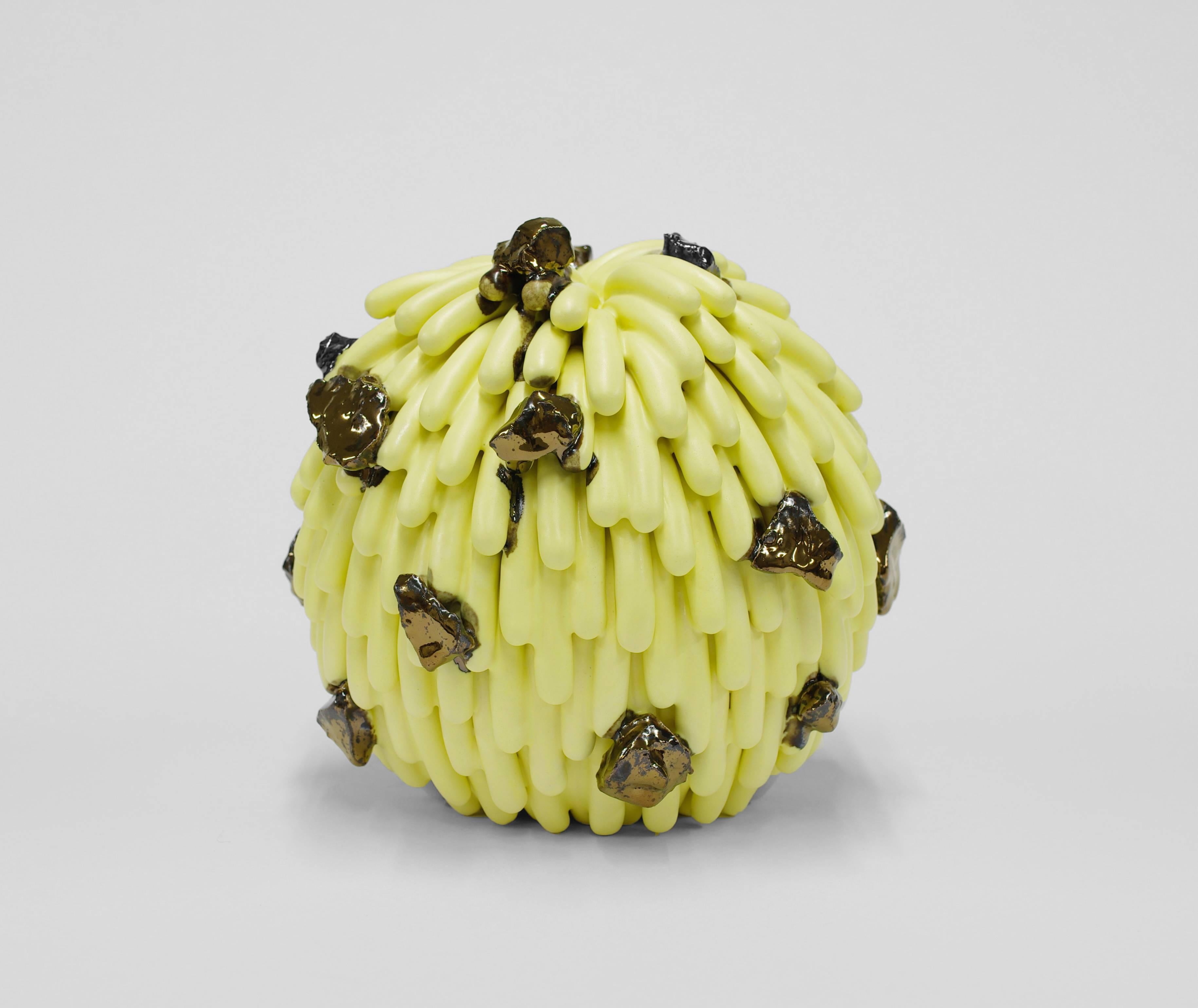 Hello Dust Furry with Gold Rocks - Sculpture by Linda Lopez