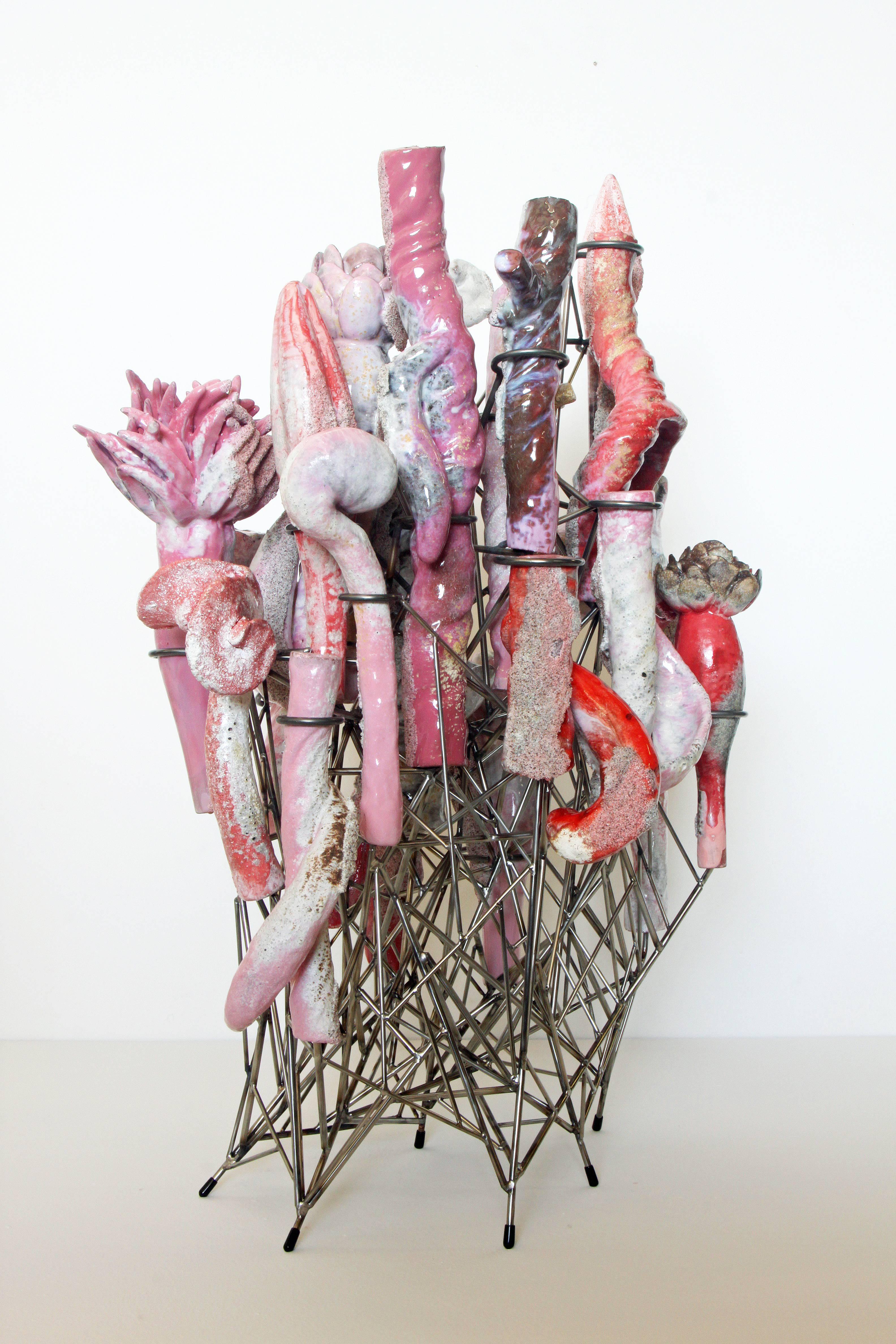 David Hicks Abstract Sculpture - Structure in Pink