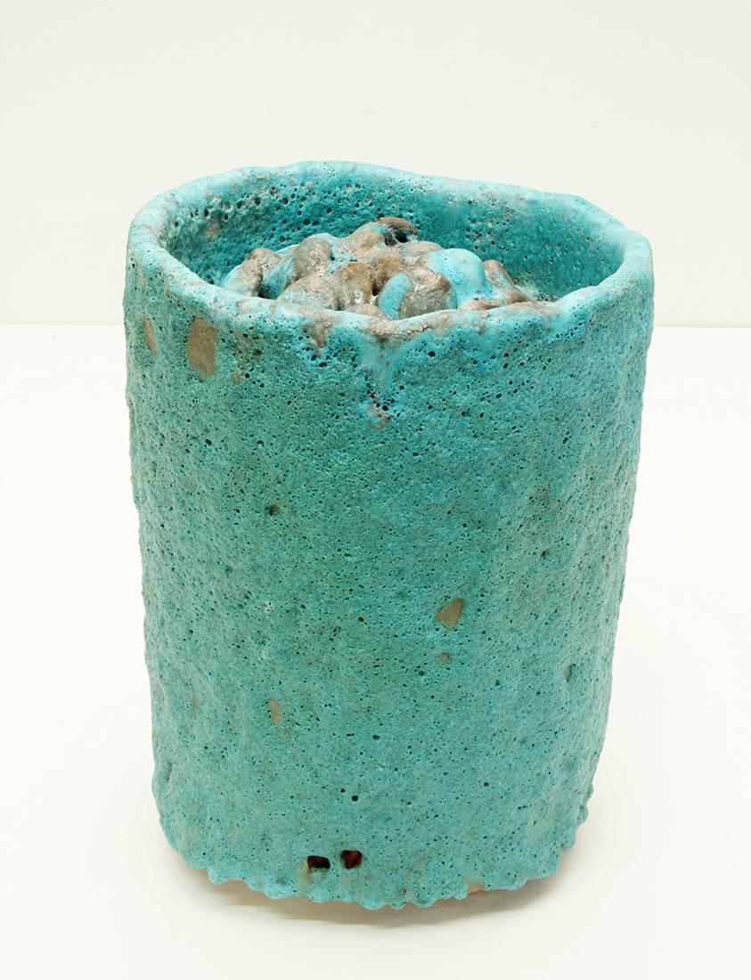 David Hicks Still-Life Sculpture - Clipping (blue vessel)