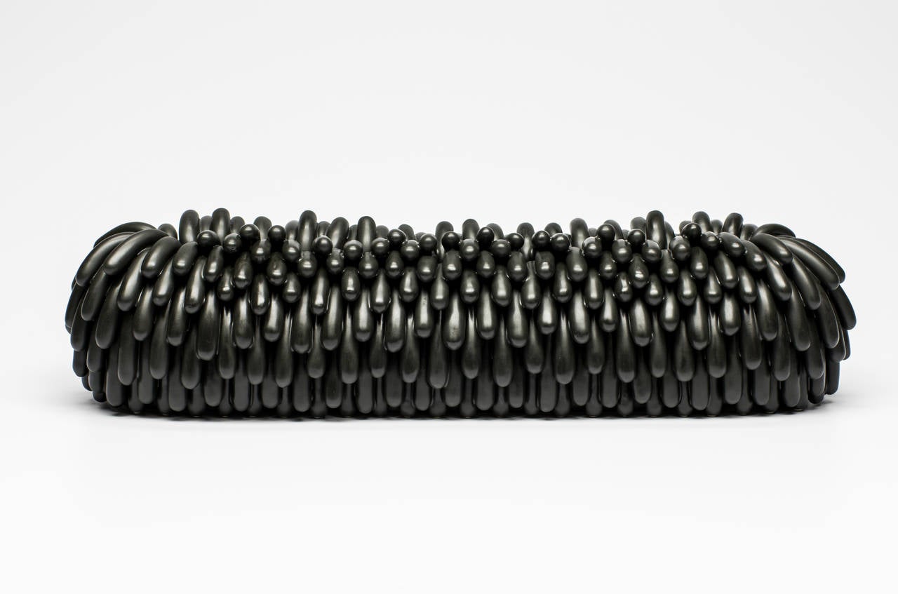 Linda Lopez Abstract Sculpture - Untitled (Black Baguette)
