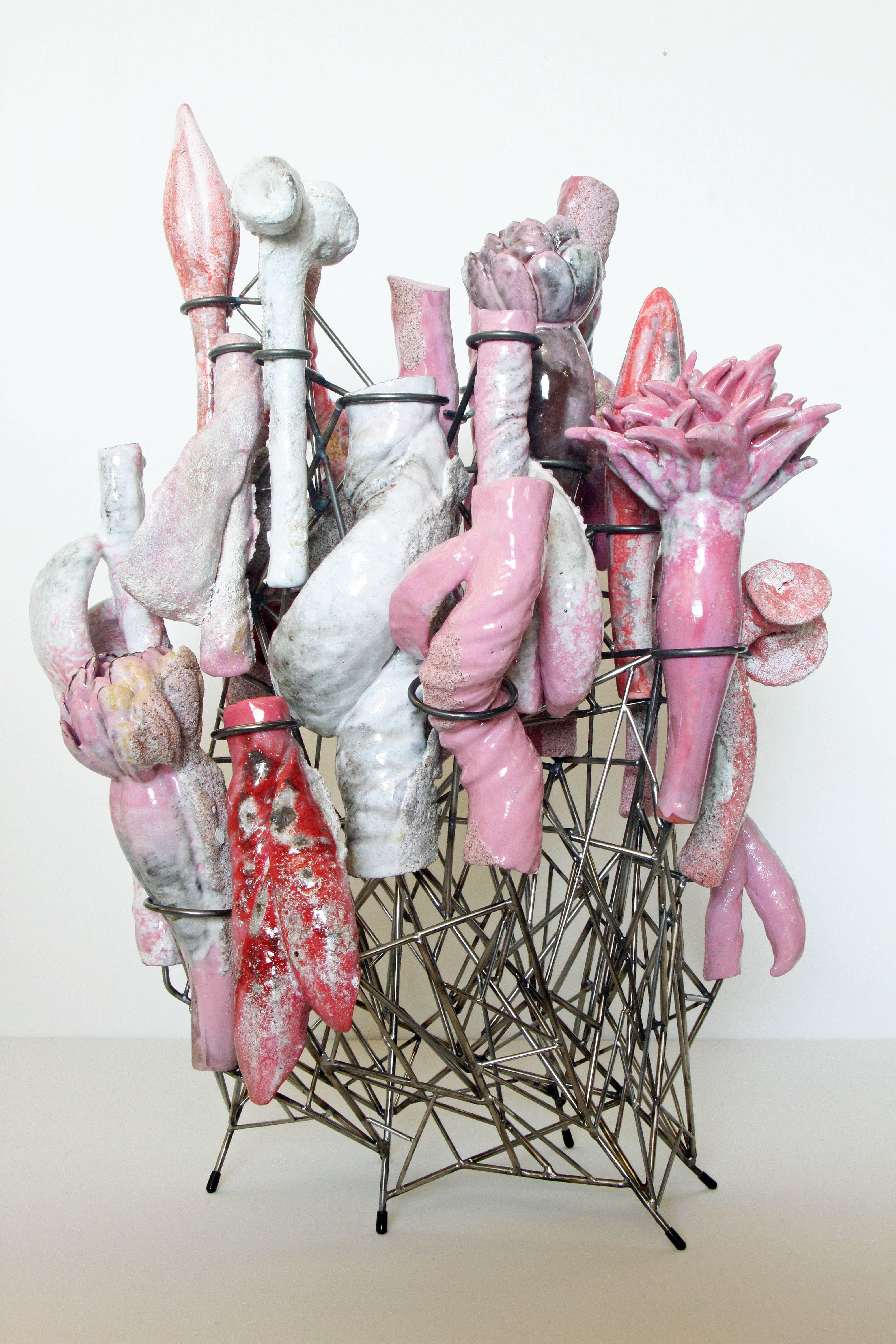 Structure in Pink - Sculpture by David Hicks