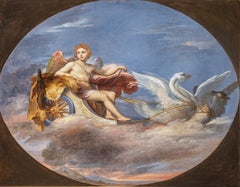 Dipinto figurativo mitologico romantico Firenze del XIX secolo olio su tela