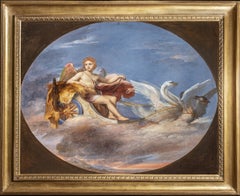 Dipinto figurativo mitologico romantico Firenze del XIX secolo olio su tela