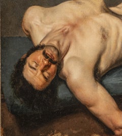 Dipinto figurativo ritratto virile religioso romanticismo Firenze del XIX secolo