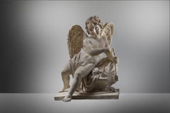 Petite statuette d'art en faïence à thème mythologique du XIXe siècle