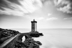 Black and White Seascape Photograph, Lighthouse of Kermorvan, France