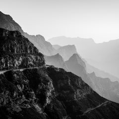Madeira Peaks Study 1 – Black-and-White Mountain Landscape Photograph, Portugal