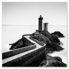 Étude n° 1 du phare de Petit Minou, Bretagne, France, photographie d'art en noir et blanc
