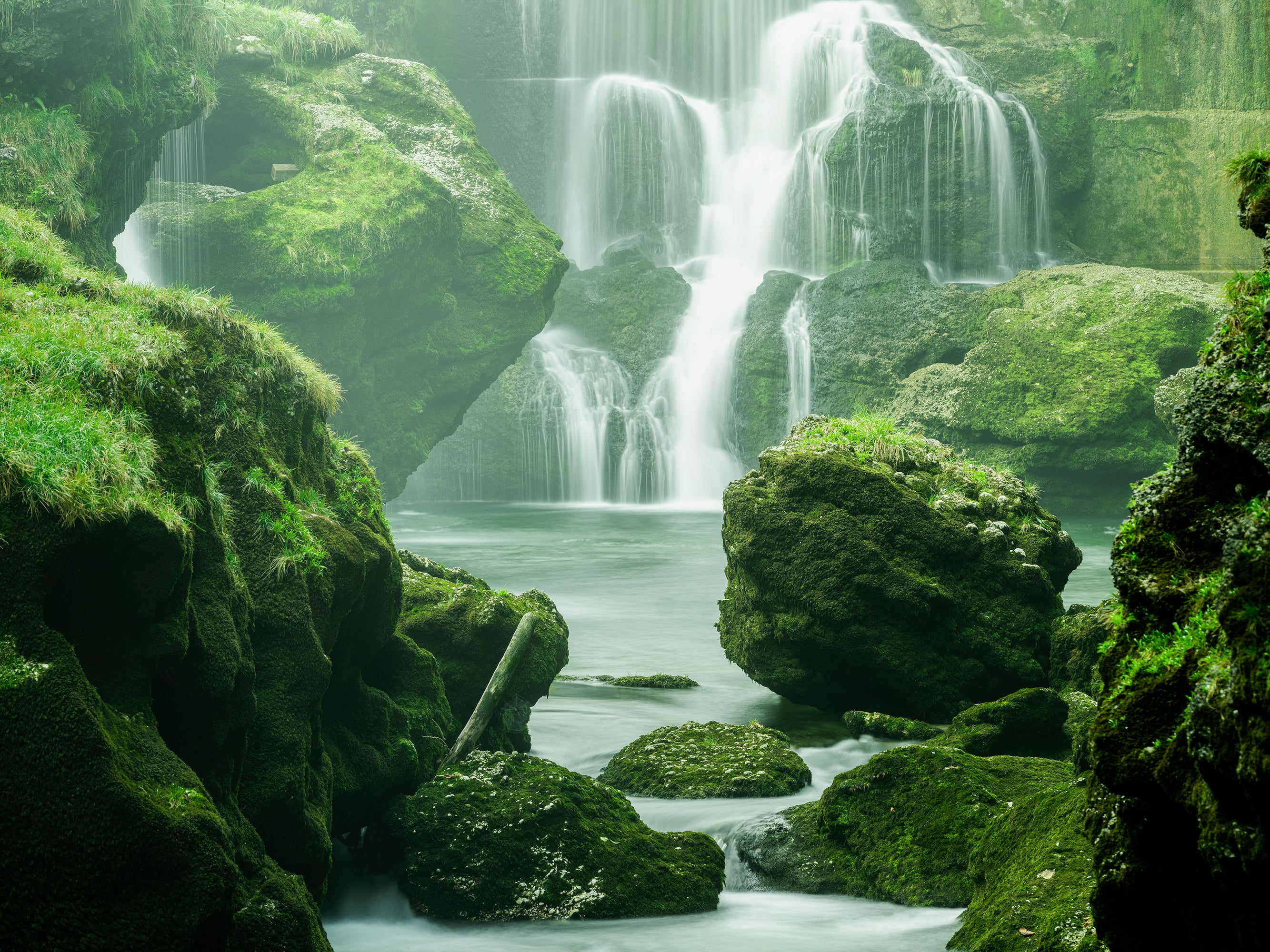 Moss-Covered Waterfall, Limited Edition Fine Art Colour Photograph