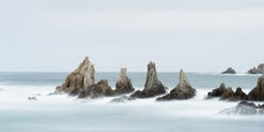 Sea Stack, Golfe de Gascogne, longue exposition côte rochers - grande photo couleur
