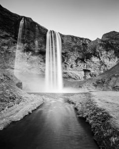 Seljalandsfoss, Black and White Long-Exposure Fine Art Photograph, Iceland