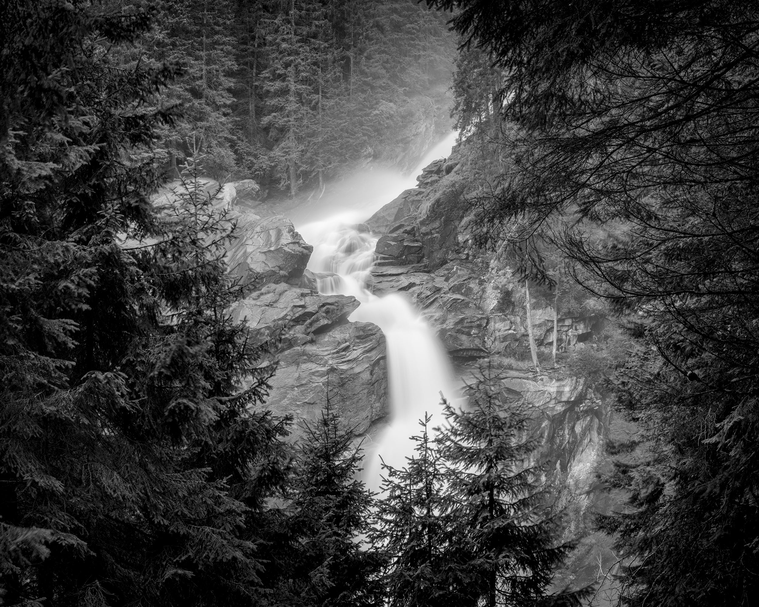 Krimmler Waterfalls, Austria - Black and White Fine Art Landscape Photography