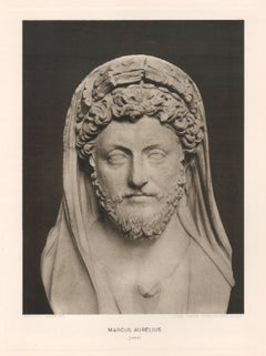 Marcus Aurelius, Fotogravur einer römischen Skulptur aus der klassischen Zeit, British Museum, 1914