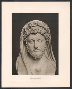 Marcus Aurelius, Fotogravur einer römischen Skulptur aus der klassischen Zeit, British Museum, 1914