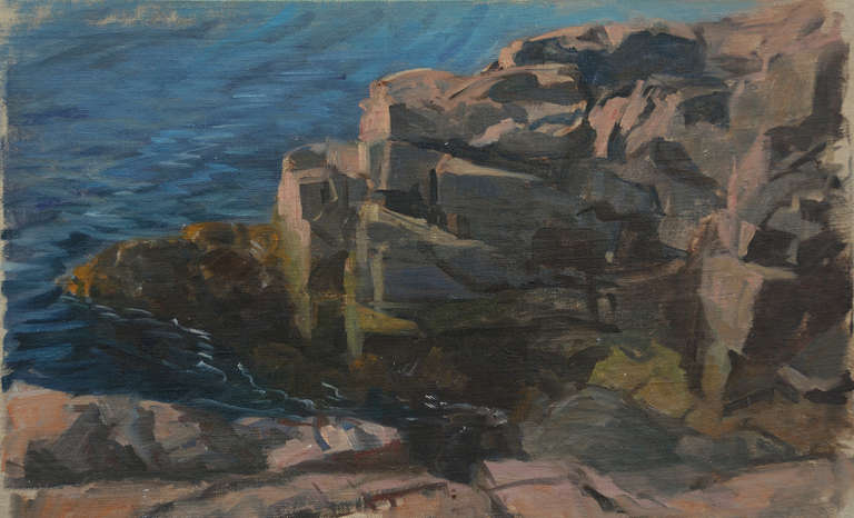 Alexandra Tyng Landscape Painting - Rocks, Otter Cove