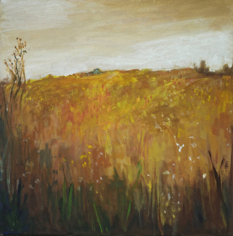 Polly Kraft Landscape Painting - Yellow Field
